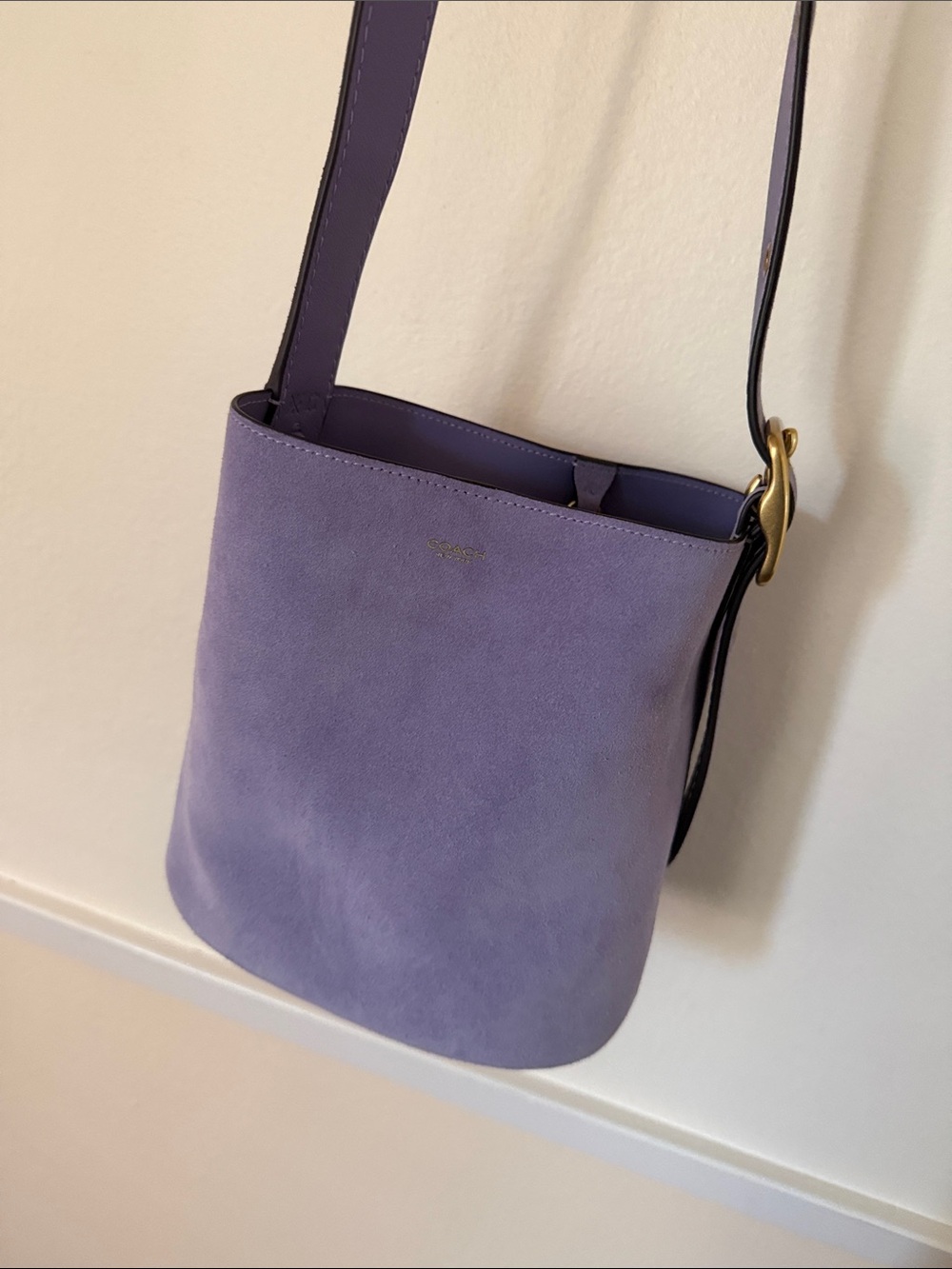 Coach Lavender Suede Bleeker Bucket 21 Bag